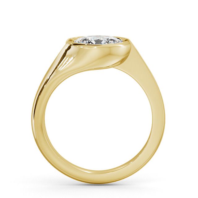 Oval Diamond Engagement Ring 9K Yellow Gold Solitaire - Serlby ENOV3_YG_UP
