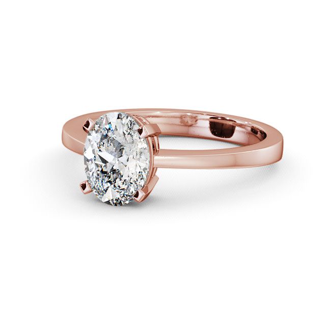 Oval Diamond Engagement Ring 18K Rose Gold Solitaire - Dalby ENOV4_RG_FLAT