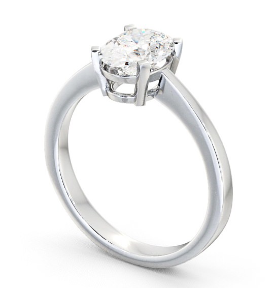  Oval Diamond Engagement Ring Platinum Solitaire - Dalby ENOV4_WG_THUMB1 