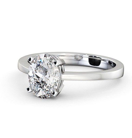  Oval Diamond Engagement Ring 18K White Gold Solitaire - Dalby ENOV4_WG_THUMB2 