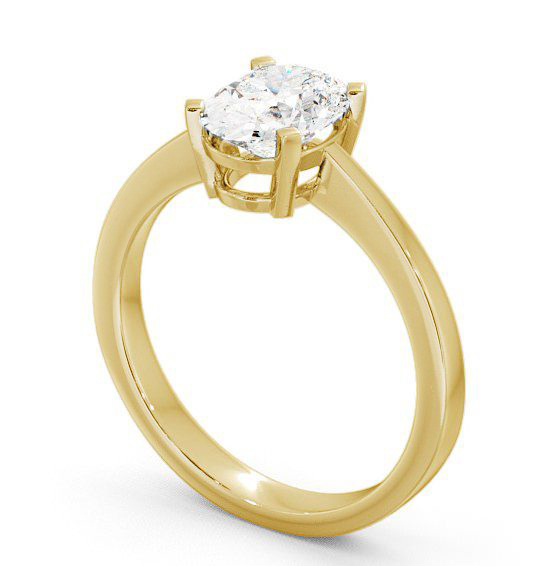 Oval Diamond Engagement Ring 18K Yellow Gold Solitaire - Dalby ENOV4_YG_THUMB1