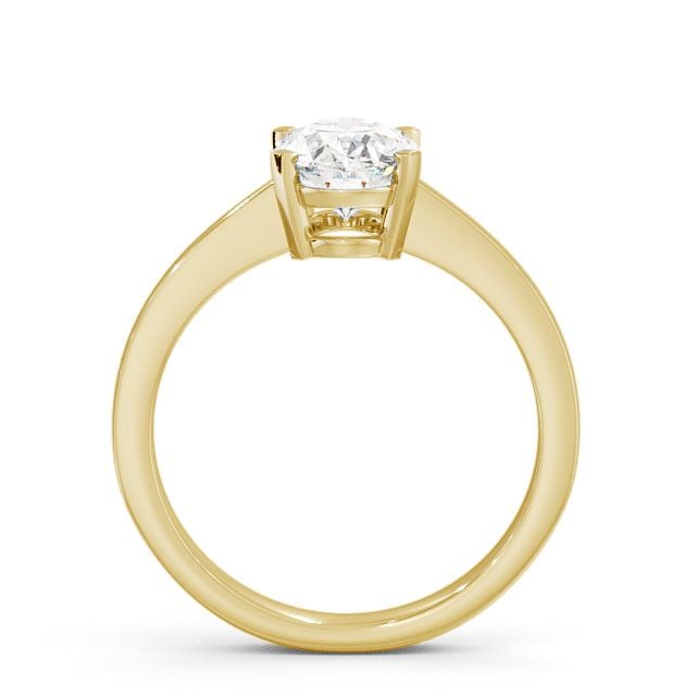 Oval Diamond Engagement Ring 18K Yellow Gold Solitaire - Dalby ENOV4_YG_UP