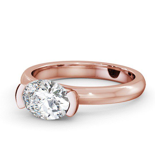 Oval Diamond Engagement Ring 18K Rose Gold Solitaire - Iver ENOV5_RG_THUMB2 