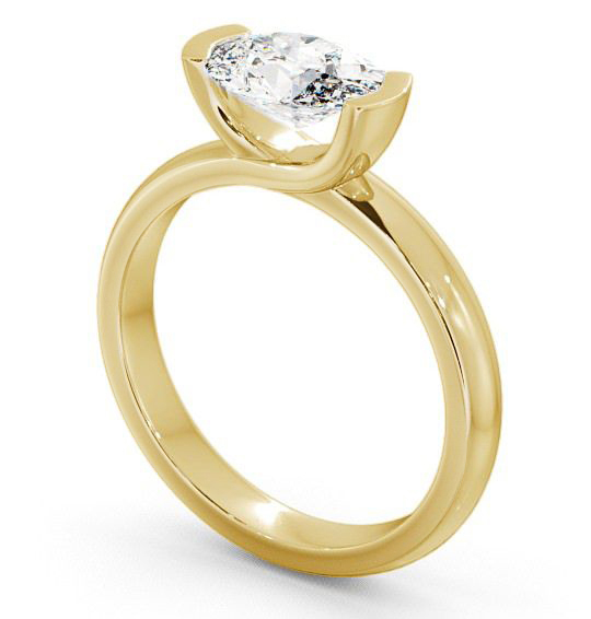  Oval Diamond Engagement Ring 18K Yellow Gold Solitaire - Iver ENOV5_YG_THUMB1 