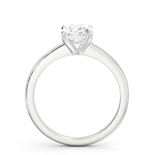 Oval Diamond Engagement Ring Platinum Solitaire - Leigh ENOV6_WG_UP