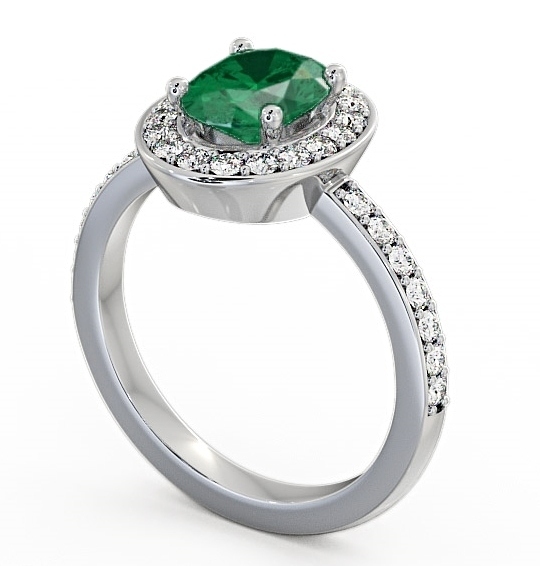 Halo Emerald and Diamond 1.74ct Ring 18K White Gold - Ivelet ENOV8GEM_WG_EM_THUMB1