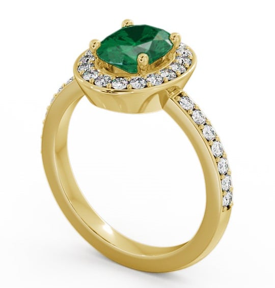 Halo Emerald and Diamond 1.74ct Ring 9K Yellow Gold - Ivelet ENOV8GEM_YG_EM_THUMB1