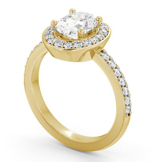  Halo Oval Diamond Engagement Ring 9K Yellow Gold - Addington ENOV8_YG_THUMB1 