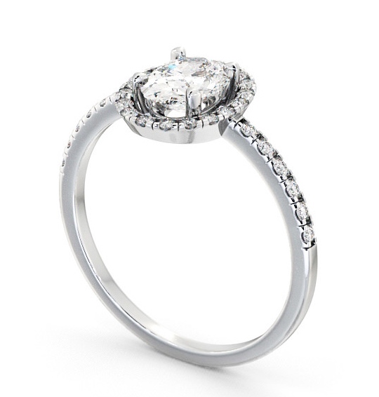  Halo Oval Diamond Engagement Ring 9K White Gold - Clunie ENOV9_WG_THUMB1_2 