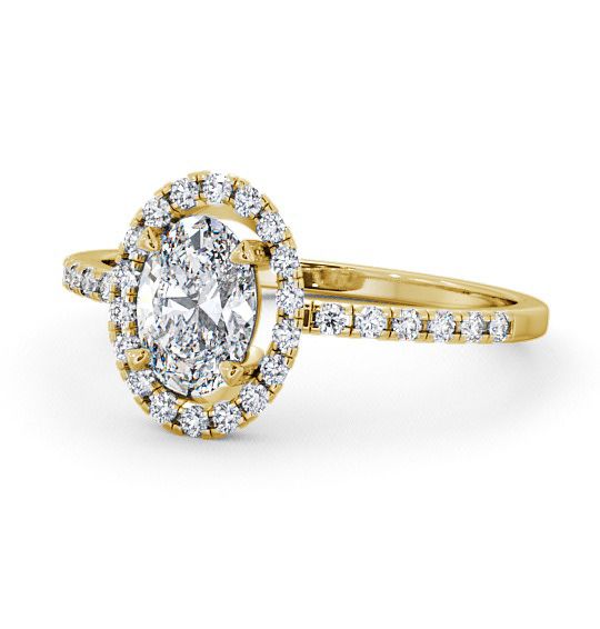  Halo Oval Diamond Engagement Ring 9K Yellow Gold - Clunie ENOV9_YG_THUMB2 
