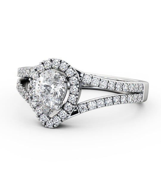  Halo Pear Diamond Engagement Ring 18K White Gold - Elena ENPE10_WG_THUMB2 
