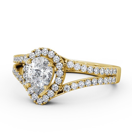  Halo Pear Diamond Engagement Ring 18K Yellow Gold - Elena ENPE10_YG_THUMB2 
