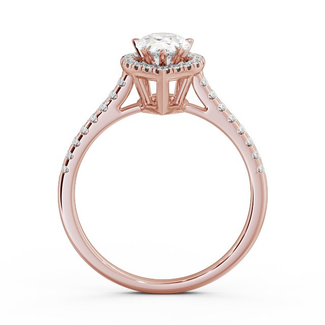 Halo Pear Diamond Engagement Ring 9K Rose Gold - Vallois ENPE11_RG_UP