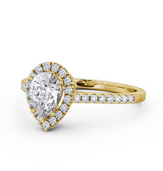  Halo Pear Diamond Engagement Ring 9K Yellow Gold - Vallois ENPE11_YG_THUMB2 