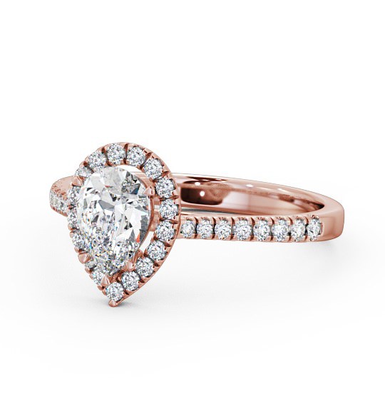  Halo Pear Diamond Engagement Ring 18K Rose Gold - Zara ENPE12_RG_THUMB2 
