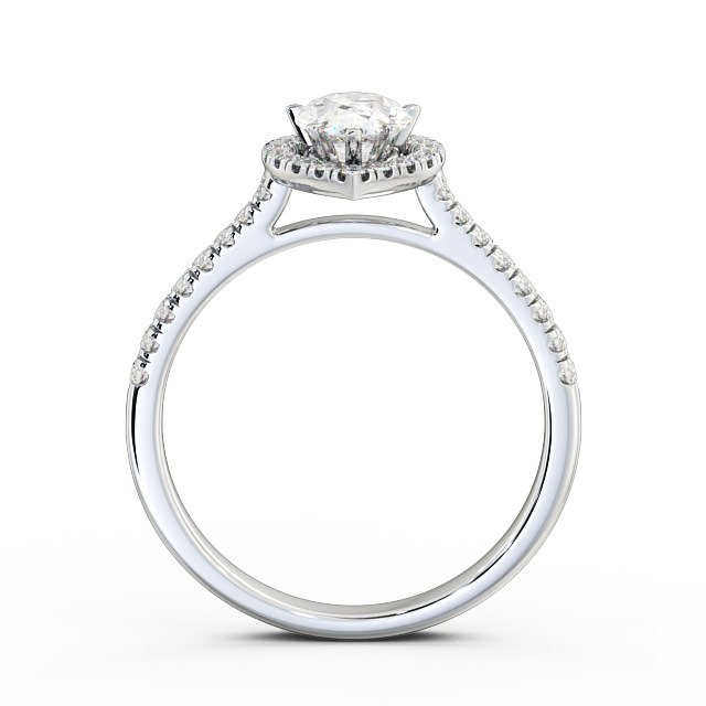 Halo Pear Diamond Engagement Ring 18K White Gold - Zara ENPE12_WG_UP