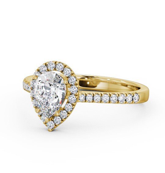  Halo Pear Diamond Engagement Ring 18K Yellow Gold - Zara ENPE12_YG_THUMB2 