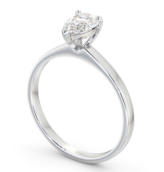 Pear Diamond Engagement Ring Platinum Solitaire - Mosset ENPE13_WG_THUMB1