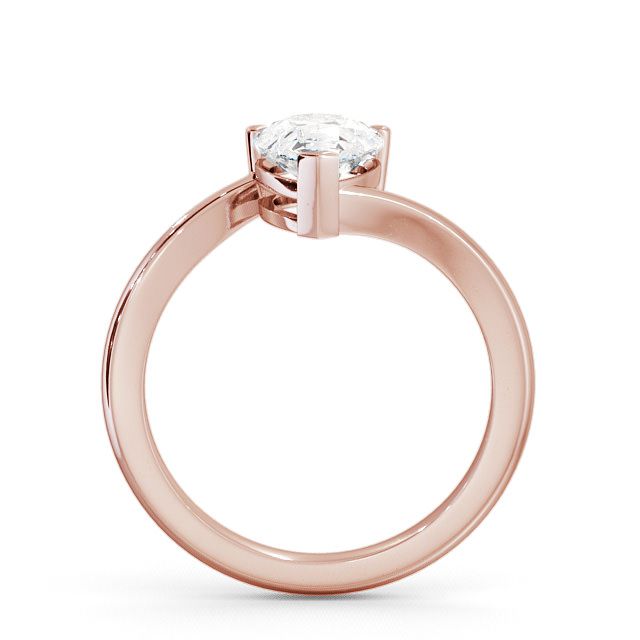 Pear Diamond Engagement Ring 18K Rose Gold Solitaire - Alva ENPE1_RG_UP
