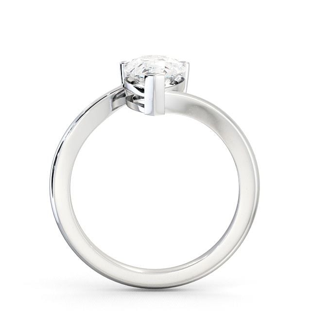 Pear Diamond Engagement Ring 9K White Gold Solitaire - Alva ENPE1_WG_UP