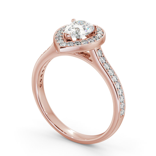 Halo Pear Diamond Engagement Ring 9K Rose Gold - Sophie ENPE20_RG_SIDE