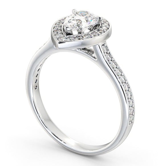  Halo Pear Diamond Engagement Ring 18K White Gold - Sophie ENPE20_WG_THUMB1 