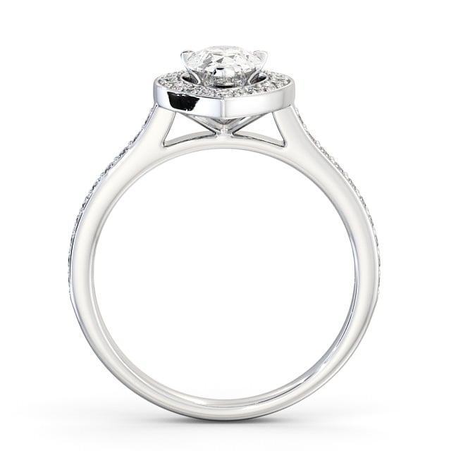 Halo Pear Diamond Engagement Ring 18K White Gold - Sophie ENPE20_WG_UP