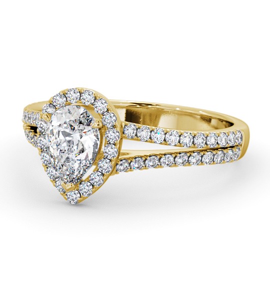  Halo Pear Diamond Engagement Ring 9K Yellow Gold - Moulin ENPE21_YG_THUMB2 