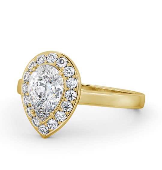  Halo Pear Diamond Engagement Ring 18K Yellow Gold - Kimpton ENPE27_YG_THUMB2 