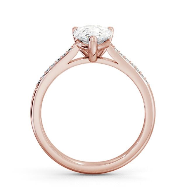 Pear Diamond Engagement Ring 18K Rose Gold Solitaire With Side Stones - Harby ENPE2S_RG_UP