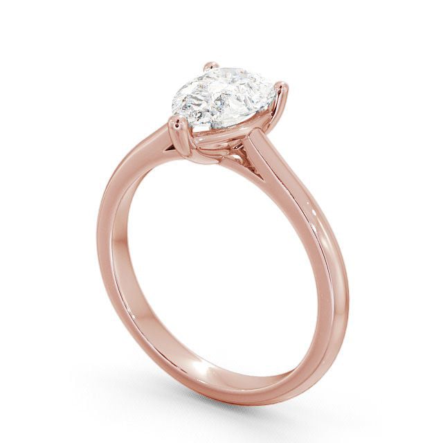 Pear Diamond Engagement Ring 9K Rose Gold Solitaire - Elphin ENPE2_RG_SIDE