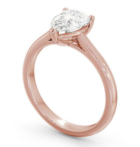Pear Diamond Engagement Ring 18K Rose Gold Solitaire - Elphin ENPE2_RG_THUMB1
