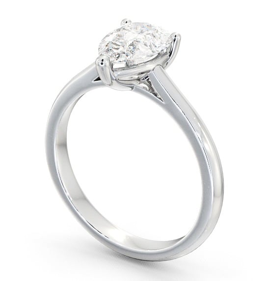 Pear Diamond Engagement Ring 9K White Gold Solitaire - Elphin ENPE2_WG_THUMB1
