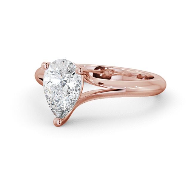 Pear Diamond Engagement Ring 9K Rose Gold Solitaire - Illey ENPE3_RG_FLAT