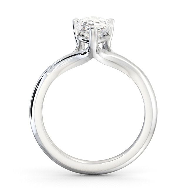Pear Diamond Engagement Ring 9K White Gold Solitaire - Illey ENPE3_WG_UP