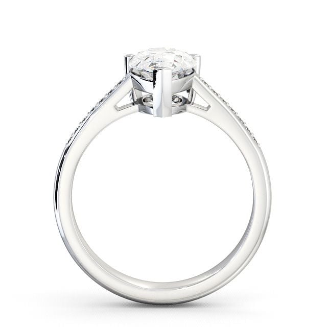 Pear Diamond Engagement Ring Platinum Solitaire With Side Stones - Raleigh ENPE4S_WG_UP