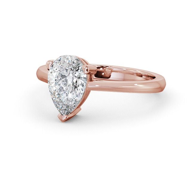Pear Diamond Engagement Ring 18K Rose Gold Solitaire - Laira ENPE4_RG_FLAT