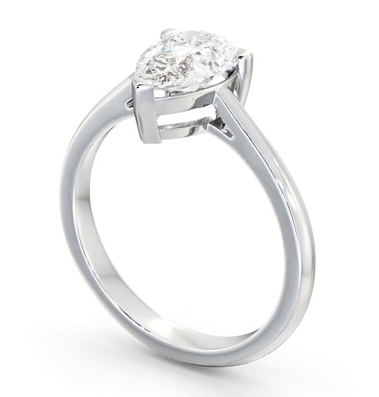 Pear Diamond Engagement Ring 9K White Gold Solitaire - Laira ENPE4_WG_THUMB1