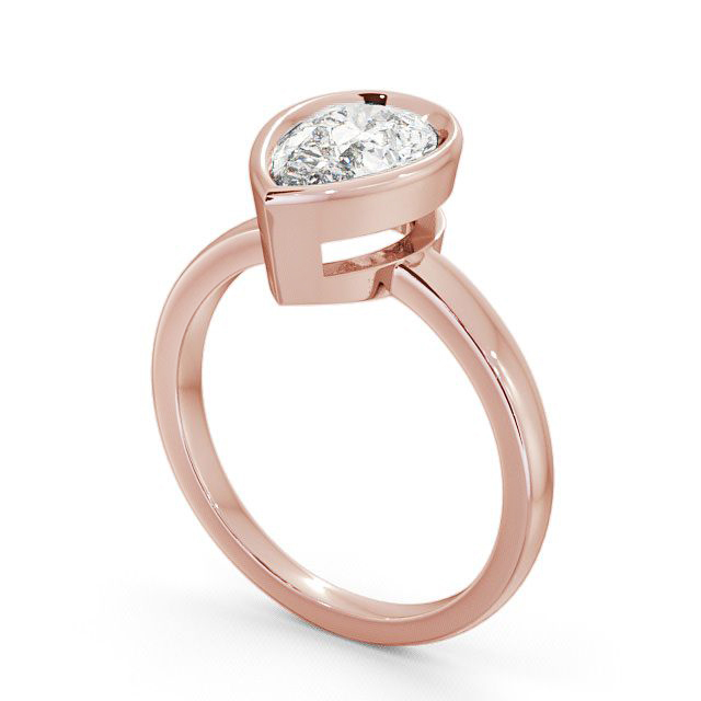 Pear Diamond Engagement Ring 9K Rose Gold Solitaire - Birley ENPE5_RG_SIDE