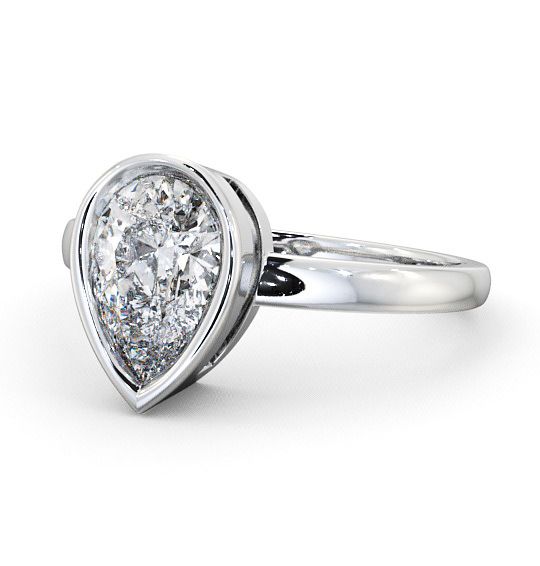  Pear Diamond Engagement Ring Platinum Solitaire - Birley ENPE5_WG_THUMB2 