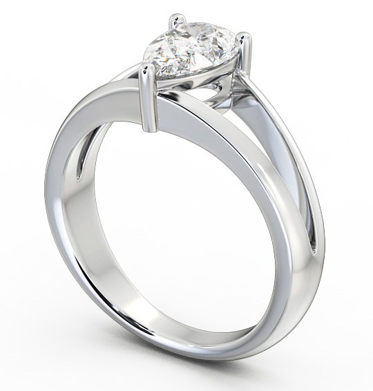  Pear Diamond Engagement Ring 18K White Gold Solitaire - Lyon ENPE9_WG_THUMB1 