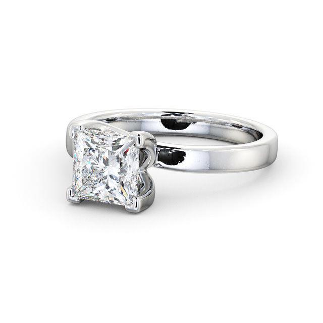 Princess Diamond Engagement Ring 18K White Gold Solitaire - Milby ENPR10_WG_FLAT