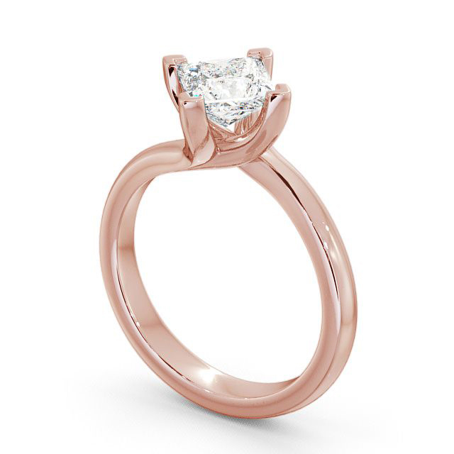 Princess Diamond Engagement Ring 9K Rose Gold Solitaire - Wensley ENPR13_RG_SIDE