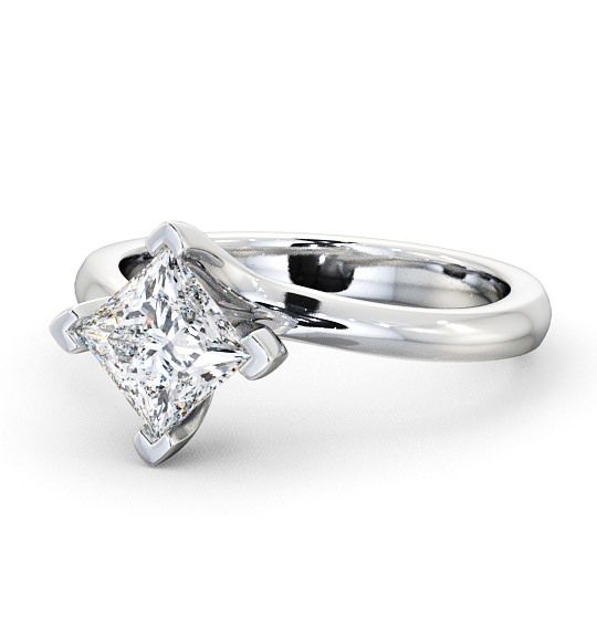 Princess Diamond Engagement Ring 18K White Gold Solitaire - Wensley ENPR13_WG_THUMB2 