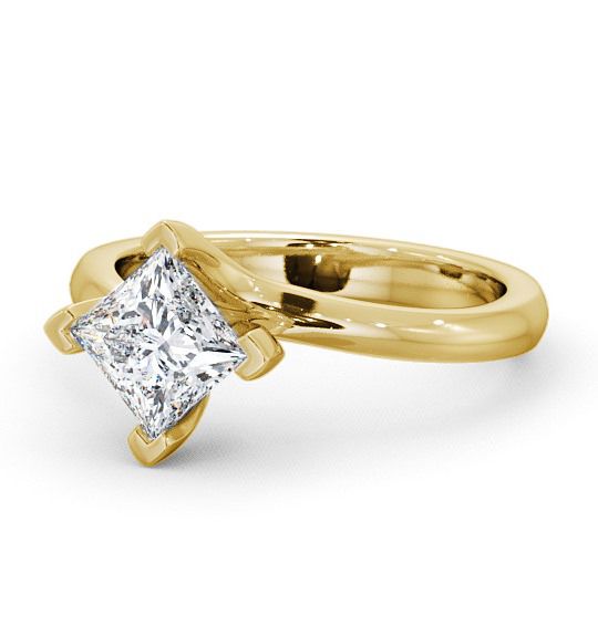  Princess Diamond Engagement Ring 18K Yellow Gold Solitaire - Wensley ENPR13_YG_THUMB2 