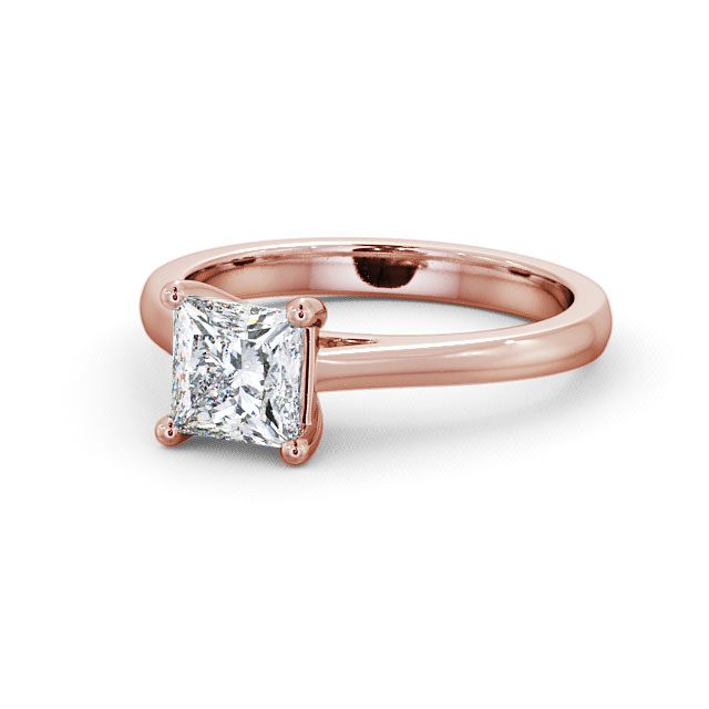 Princess Diamond Engagement Ring 9K Rose Gold Solitaire - Ailsa ENPR14_RG_FLAT