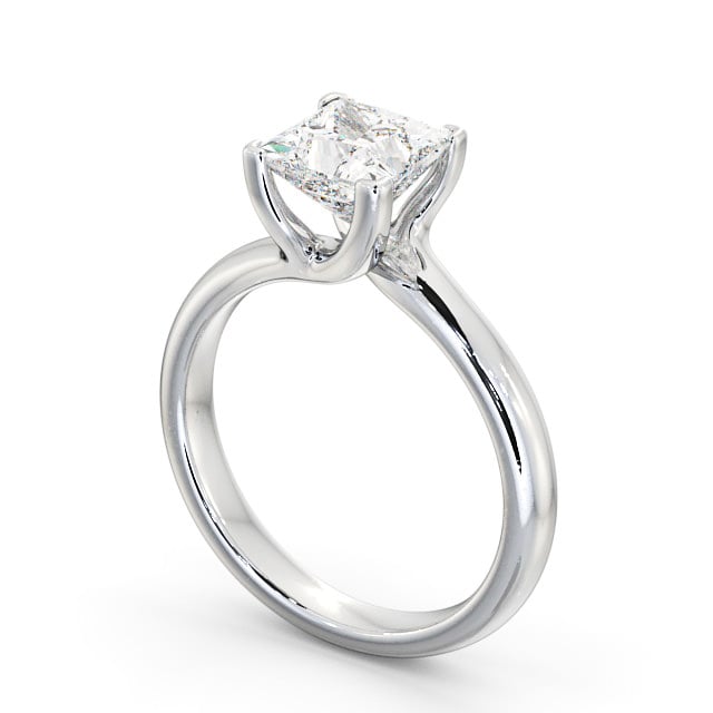 Princess Diamond Engagement Ring 18K White Gold Solitaire - Ryal ENPR16_WG_SIDE
