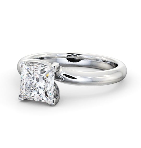  Princess Diamond Engagement Ring Platinum Solitaire - Ryal ENPR16_WG_THUMB2 