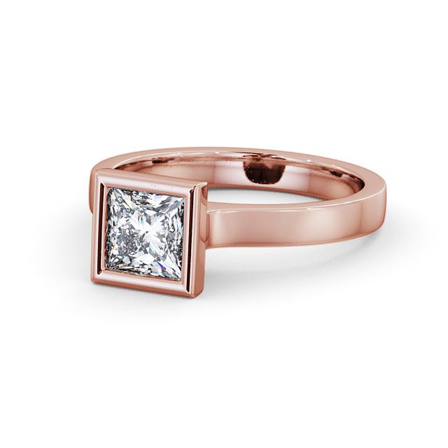 Princess Diamond Engagement Ring 9K Rose Gold Solitaire - Dainton ENPR18_RG_FLAT