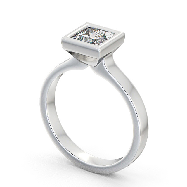 Princess Diamond Engagement Ring Platinum Solitaire - Dainton ENPR18_WG_SIDE